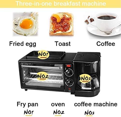 Tostadora de Desayuno 3 En 1 | Cafetera + Horno + Sartén