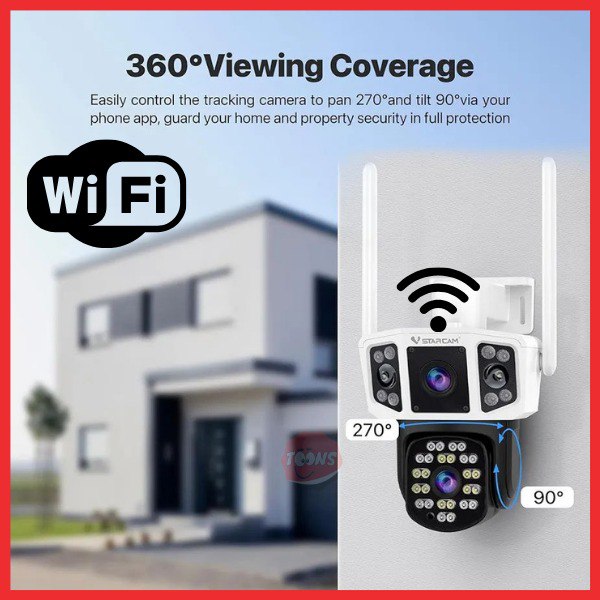 Cámara de Seguridad WiFi PRO CAM4 MAX | 360° · Visión Nocturna · Audio Bidireccional