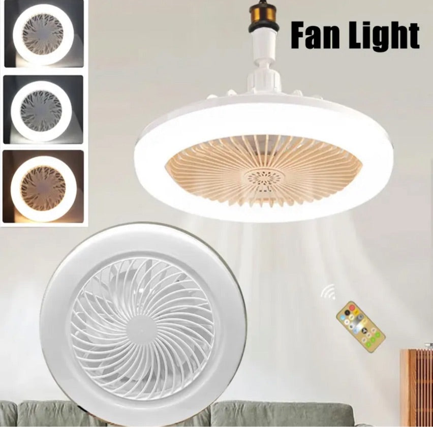 Ventilador Luz LED 2 En 1 | Iluminación + Brisa · Control Remoto · Ahorra Energía