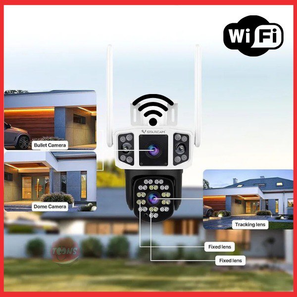 Cámara de Seguridad WiFi PRO CAM4 MAX | 360° · Visión Nocturna · Audio Bidireccional