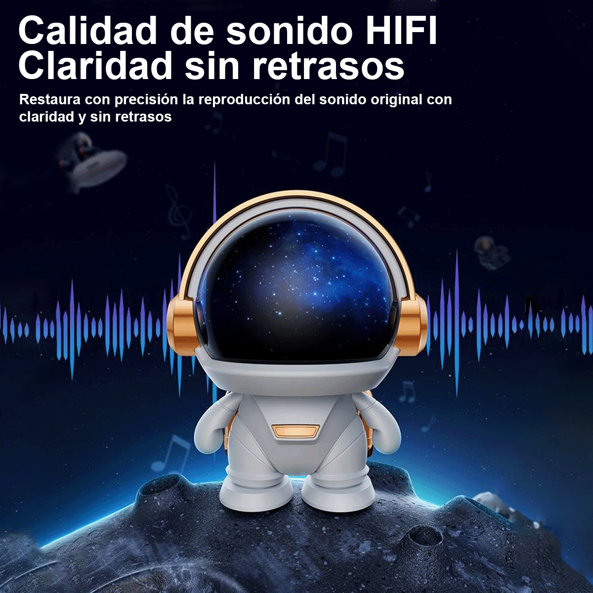 Parlante Bluetooth Astronauta K-29 | HiFi · 6H Batería · Decorativo