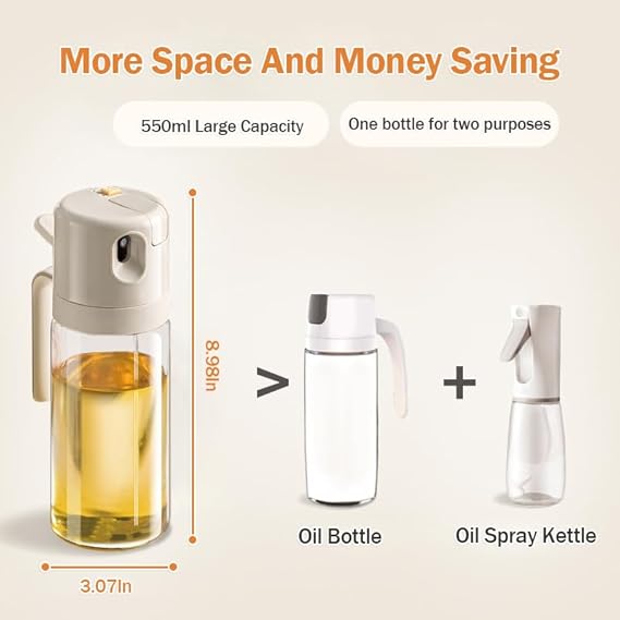 Dispensador de Aceite Spray | Pulverización en Niebla · Acero Inoxidable · Sin Derrames