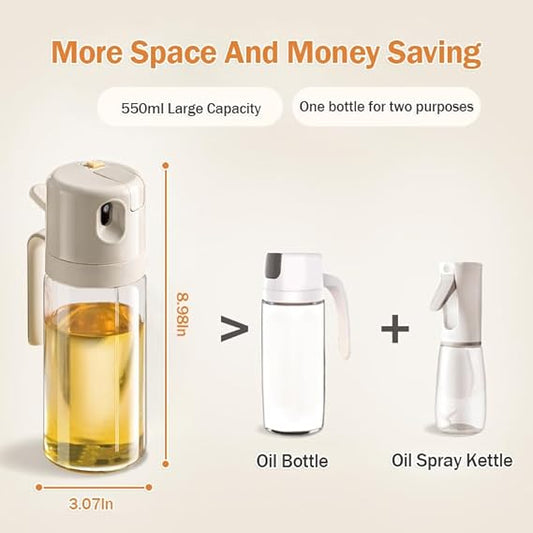 Dispensador de Aceite Spray | Pulverización en Niebla · Acero Inoxidable · Sin Derrames